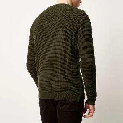 Khaki military knitted jumper
